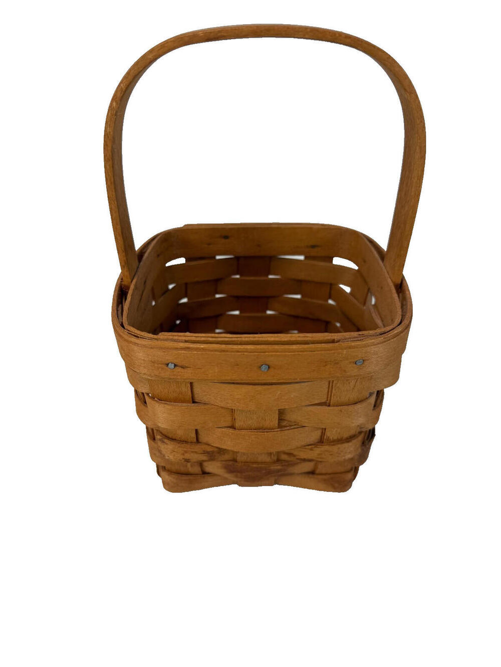 1995 Longaberger Small Peg Basket Vintage 5"L x 5"W x 4.5"H
